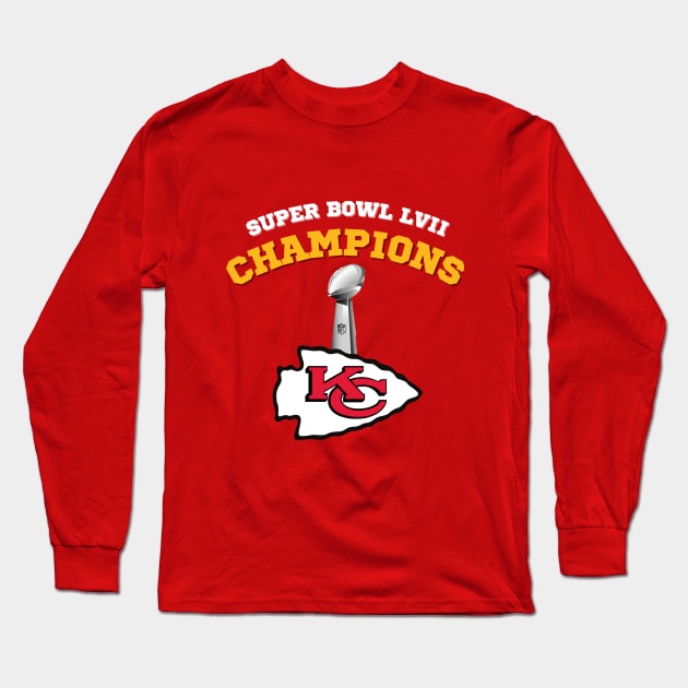 Chiefs Superbowl 2023 Champions Long Sleeve T-Shirt by CityTeeDesigns